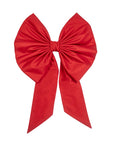 soma x agureeva, red bow, stiff taffeta, statement piece, necklace,  detachable ball chains