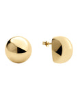 Chroma Plüsch golden stud earrings, small size, earring, white background.