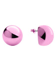 Chroma Plüsch pink stud earrings, small size, earring, white background.