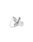 gender fluid moirus ring, recycled Silver 925, rhodium plated, irregular shape, hand-polished