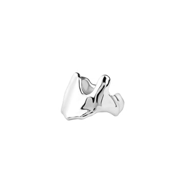 gender fluid moirus ring, recycled Silver 925, rhodium plated, irregular shape, hand-polished