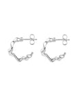 gender fluid deon stud earrings, recycled Silver 925, rhodium plated, irregular shape, hand-polished
