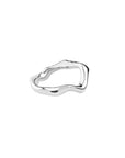 gender fluid nyala ring, recycled Silver 925, rhodium plated, irregular shape, hand-polished, detail