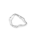 gender fluid nyala ring, recycled Silver 925, rhodium plated, irregular shape, hand-polished
