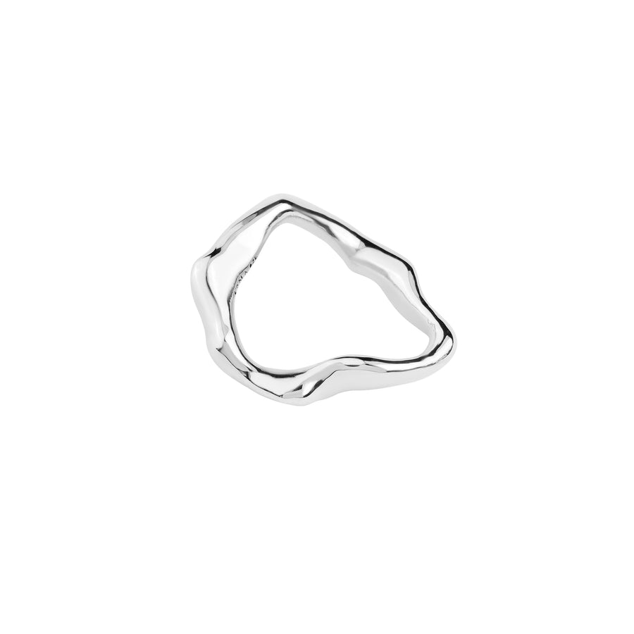 gender fluid nyala ring, recycled Silver 925, rhodium plated, irregular shape, hand-polished
