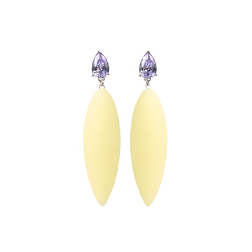Nymphe earrings with lavender stone and macaron rubber