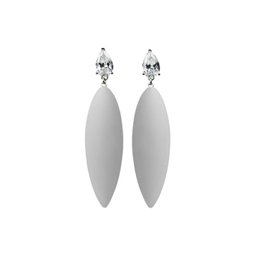 Nymphe earrings with white stone and lava rubber