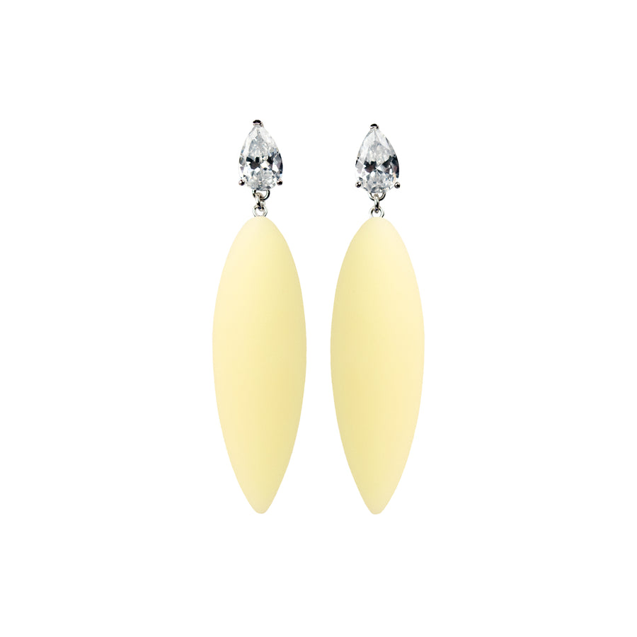 Nymphe earrings with white stone and macaron rubber